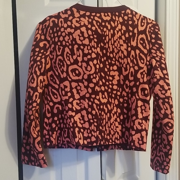 B10-Gap : size 4, leopard purple and peach jacket - Picture 3 of 5